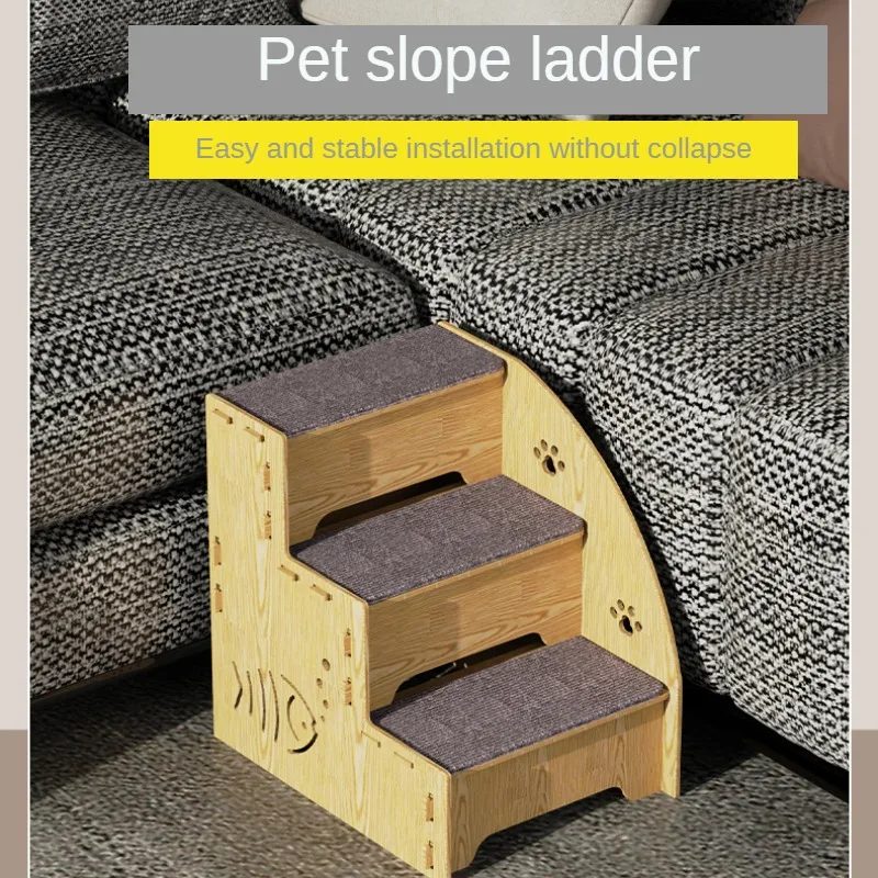 Nonslip Dog Ramp Puppy Detachable Dog Stairs Steps Wooden Cat Ramp Pet Ladder for Sofa Trucks Indoor Cats Small Large Medium Dog