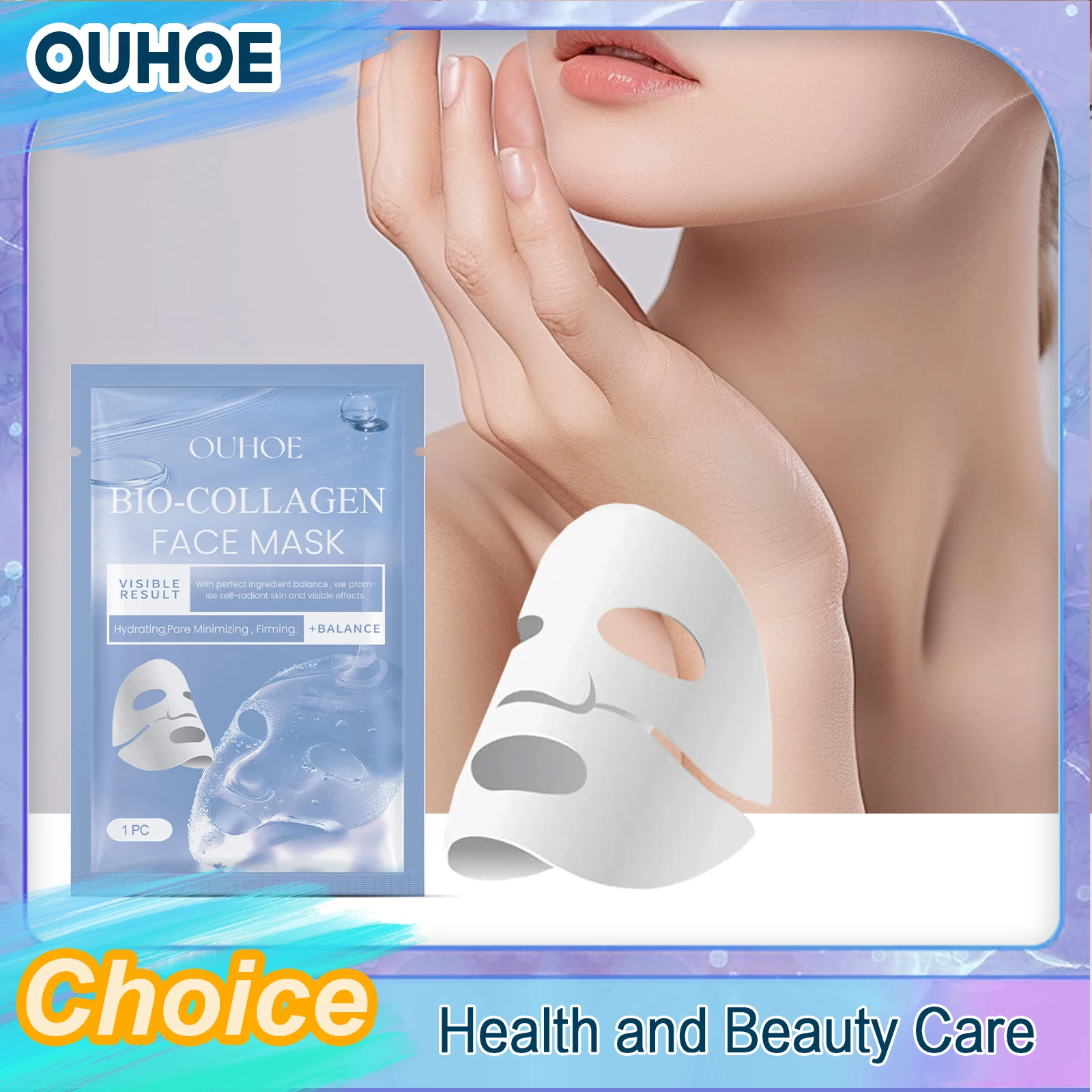 

Bio Collagen Face Mask Fine Line Remover Shrink Pores Moisturizing Refreshing Brightening Firming Lift Nourish Skin Care Product