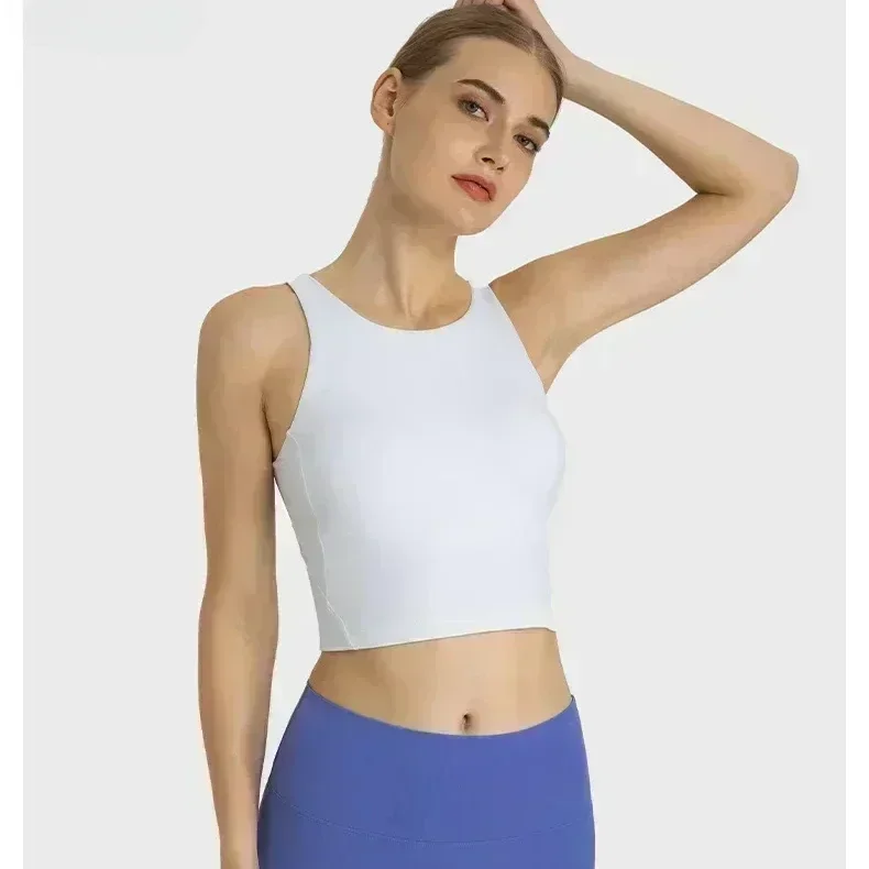 Lemon Damen Yoga-Weste mit hoher Elastizität und Brustpolster, atmungsaktiv, schnell trocknend, Tank-Top, Fitness, Laufen, Sportunterwäsche