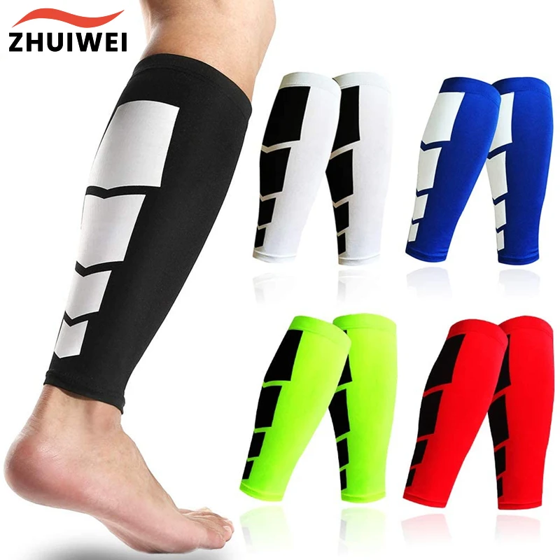 2Pcs/Pair Sports Calf Compression Sleeves for Men Women Football Socks Climbing Travel Calf Support Soccer Shin Guards Protector