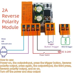 DC Polarity Reversal Circuit Bistable DPDT Relay Module 2A Pluggable Terminal Motor Forward Reverse Self-locking Controller