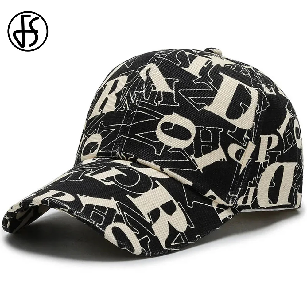 FS Luxury Brand Black Alphabet Baseball Caps For Men Winter Street Women Hats Stylish Snapback Hip Hop Cap Casquette Femme 2025