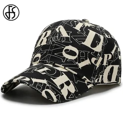 FS Vintage Black Red Letter Baseball Caps For Men Luxury Brand Women Hat Street Hip Hop Snapback Cap Gorras Para Hombre 2026