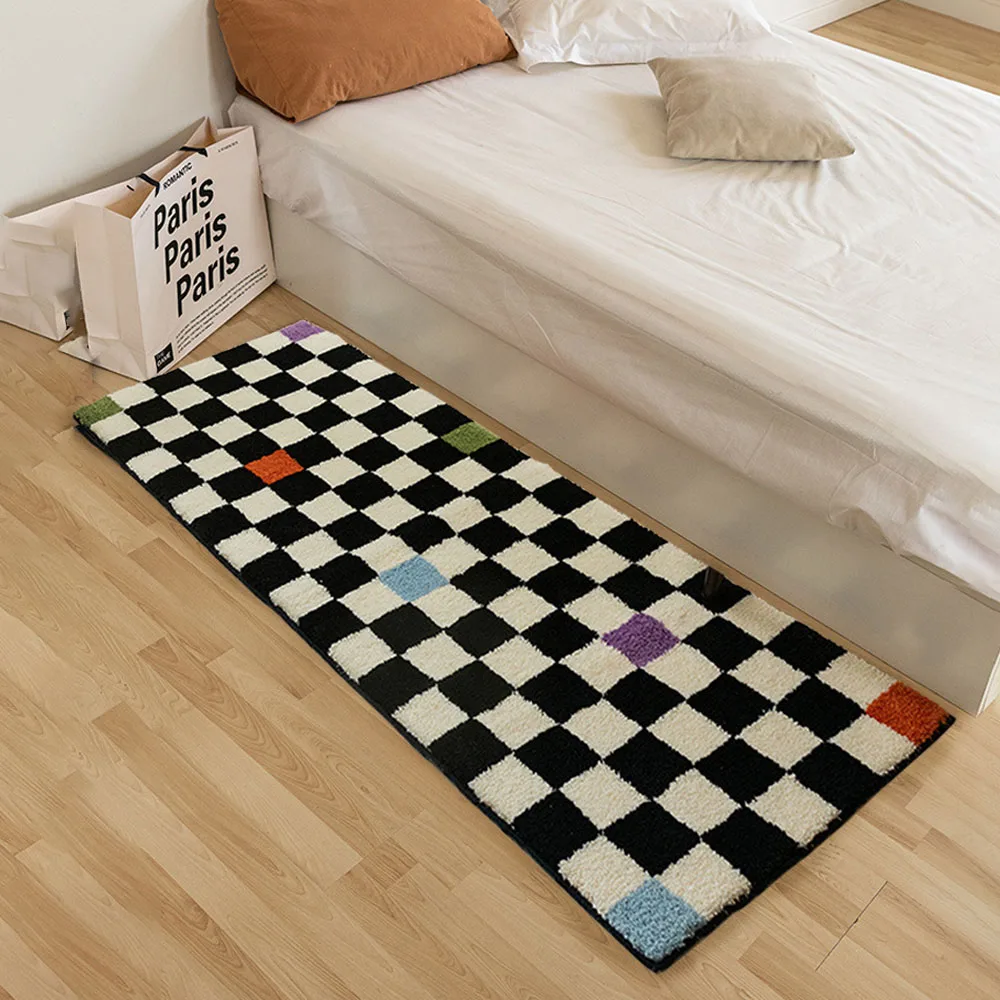 

Blao Checker board grid decoration bed sofa bathroom porch balcony kitchen side foot mat carpet/cushion/living room carpet/carpe