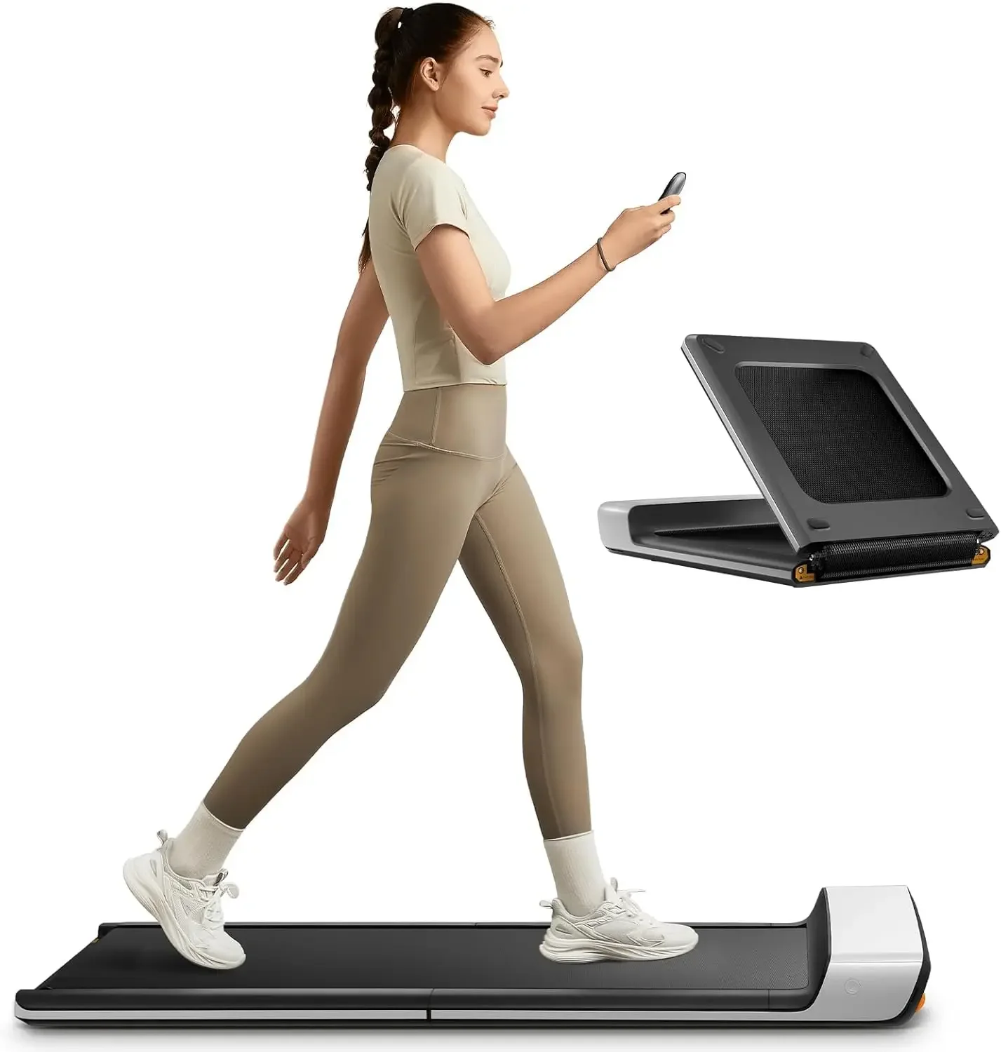 Folding Treadmill, Ultra Slim Foldable Treadmill Smart Fold Walking Pad Portable Walking/Jogging Machine with App