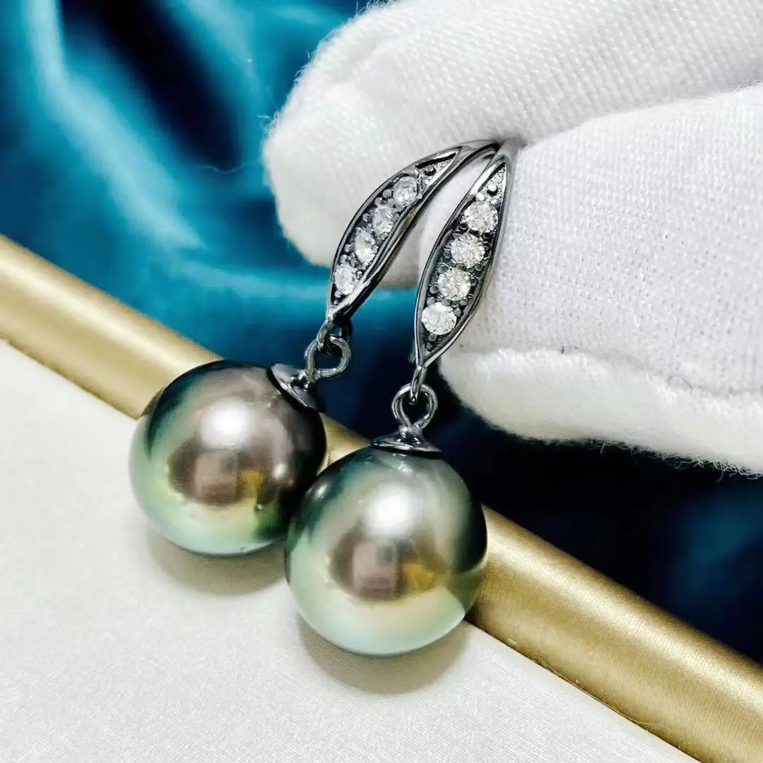 

Wholesale S925 Sterling Silver Earrings Mount Findings Settings Base Mounting Parts Accessory for 9-10mm Pearls 5 pairs/lot