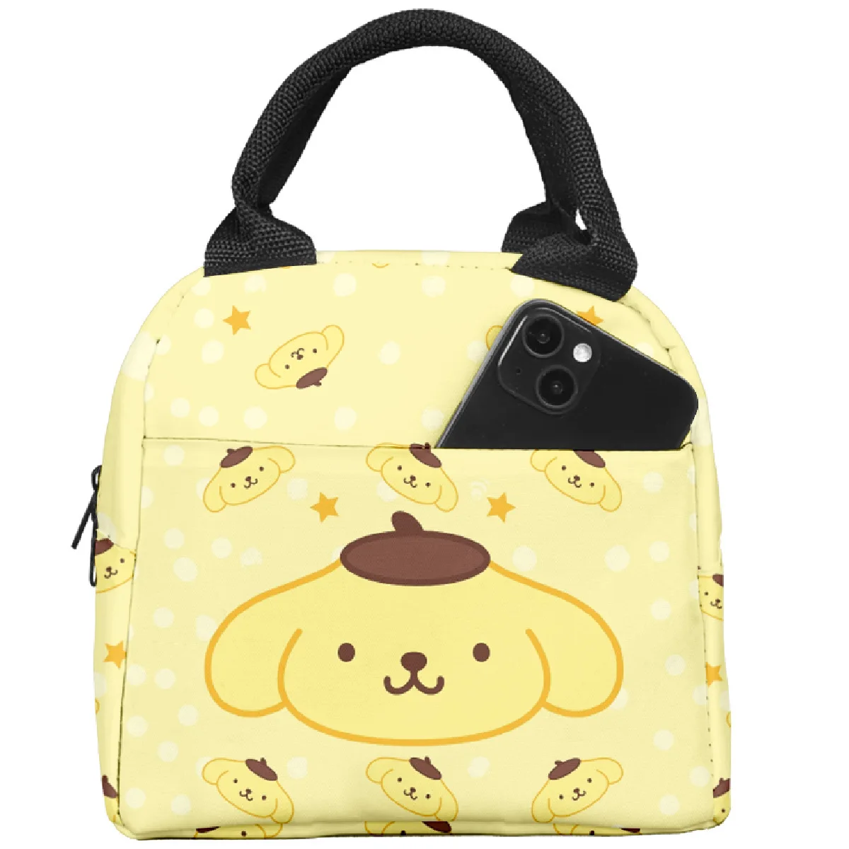 Sanrio pompon Purin Kuromi Mymelody Cartoon Cooler Lunch Box Bento Bag Outdoor Lunch Thermal Bag Outdoor Office Picnic Food Bags