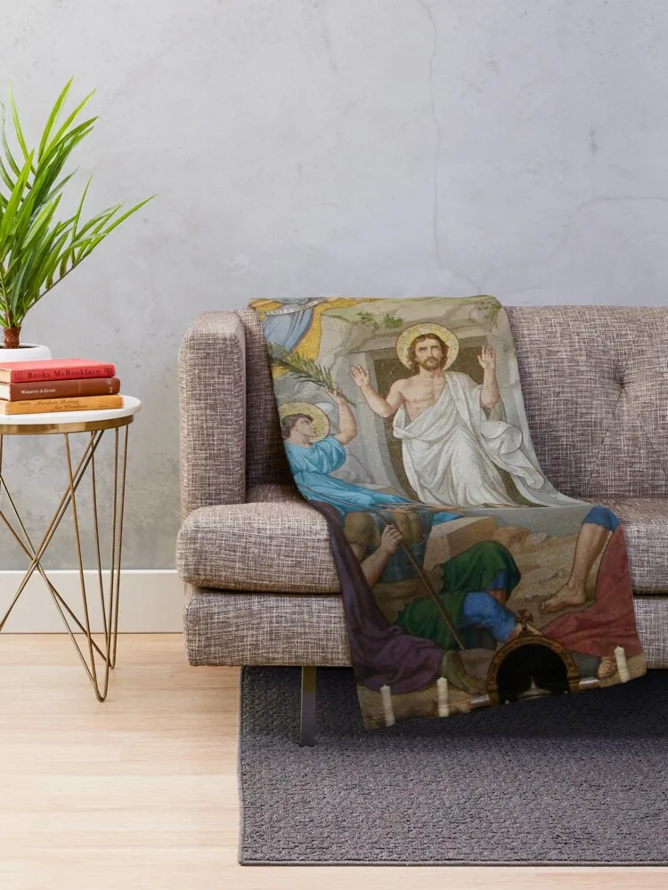 Easter: The Resurrection of Christ, Rosary Basilica, mosaic Throw Blanket Nap halloween for sofa Blankets