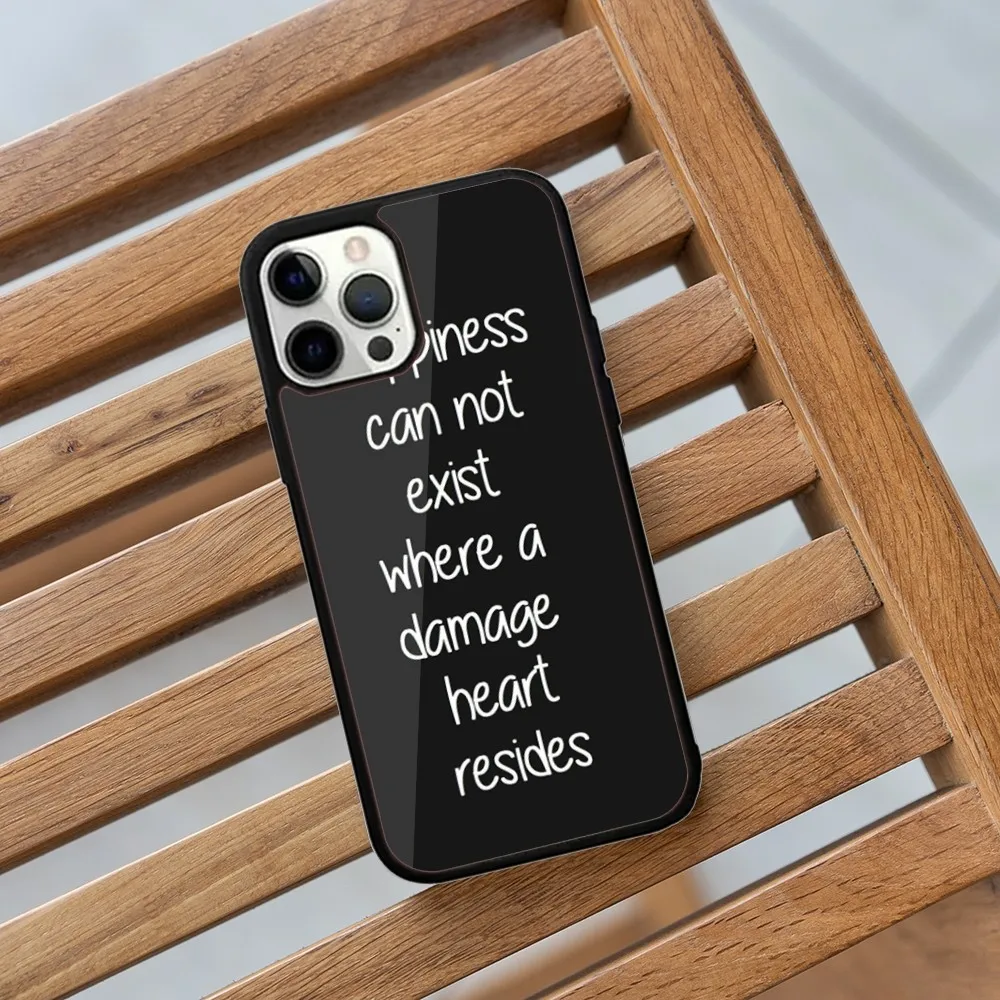 Sad depression Black Word Aesthetic Phone Case For iPhone 16,15,14,13,12,11,Plus,Pro,Max,Mini Magsafe Magnetic Wireless Charging