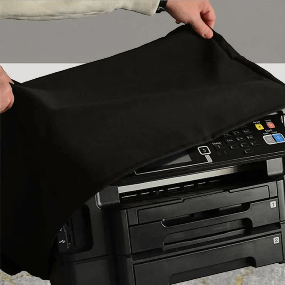 Printer Elastic Cover Scratch-Resistant Black Retractable Elastic Printer Hood, Universal Home Office Equipment Protection Cover