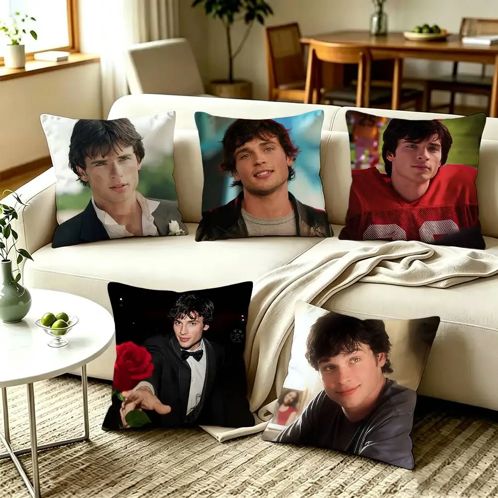 Television Leading Man T-Tom W-Welling Pillow Cover Sofa Cushion Cover Home Room Decoration Children Gift