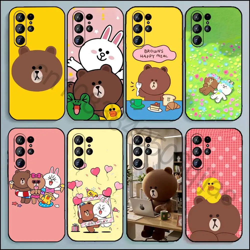 

B-Brown Phone Case For Samsung Galaxy A13,21s,22,31,32,52,53,71,80,A91 Soft Black Shell