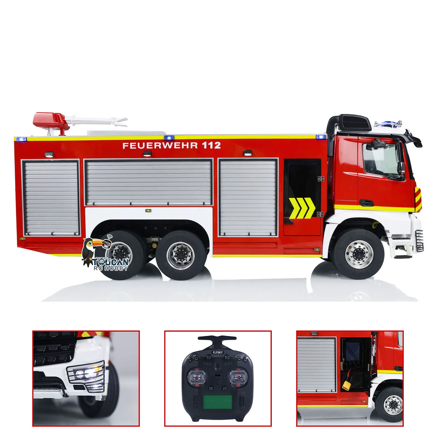 1/14 6x4 8x8 RC Fire Vehicles Metal Chassis TOUCAN Remote Control Fire Fighting Truck Cars Model Toys for Boys TH24130