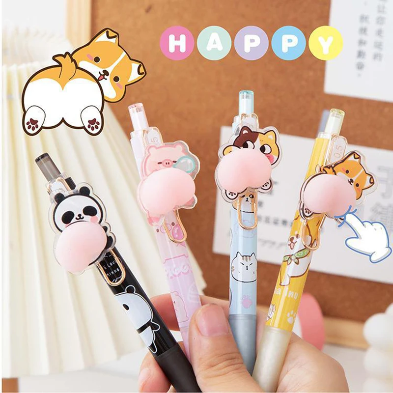 Imagem -06 - Kawaii Descompressão Mecânica Gel Canetas Papelaria Coreana Automática Canetas de Agulha Material Escolar e de Escritório Brinquedos Infantis 0.5 mm