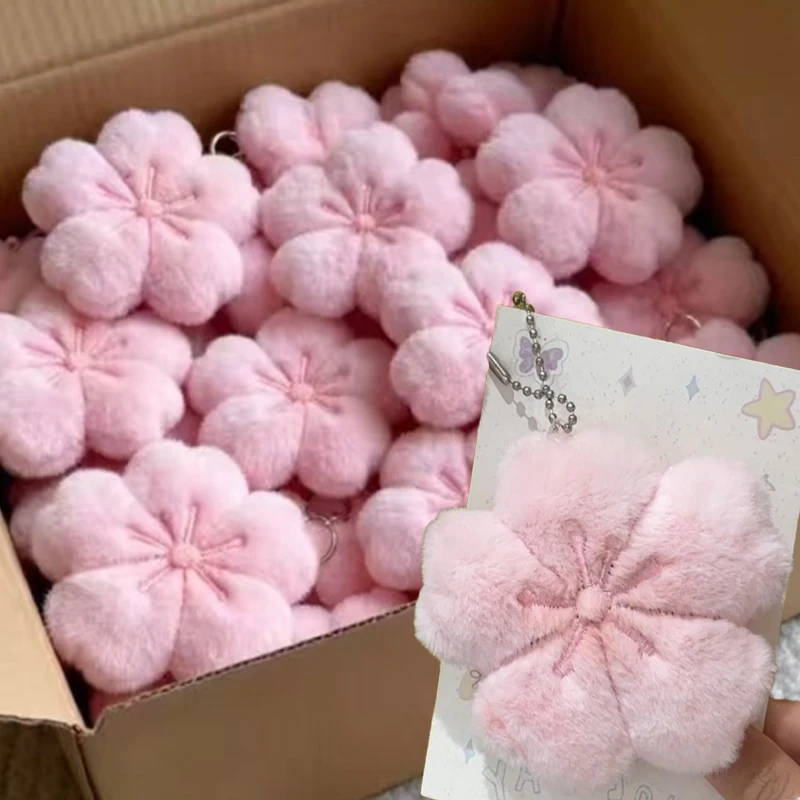 

Мягкий плюшевый брелок серии Kawaii Sakura: милый успокаивающий кулон-кукла, подвеска в виде цветка вишни, украшение для рюкзака, подарок