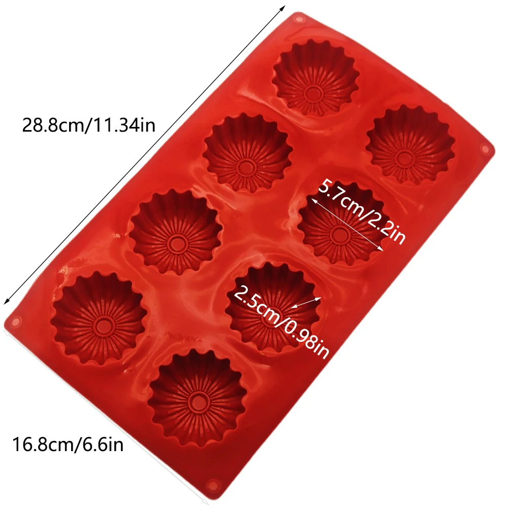 8 Holes Round Spiral Stripe Silicone Cake Mold Mousse Pastry Jelly Macaron Mould Cake Biscuit DIY Chocolate Kitchen Baking Tools