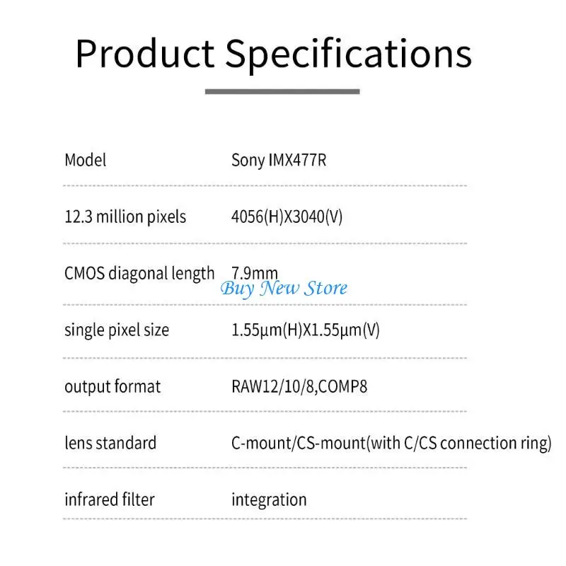 20CE -Kameramodul Forraspberrypi IMX477 12,3MP Kameramodule unterstützen C/CS -Objektiv