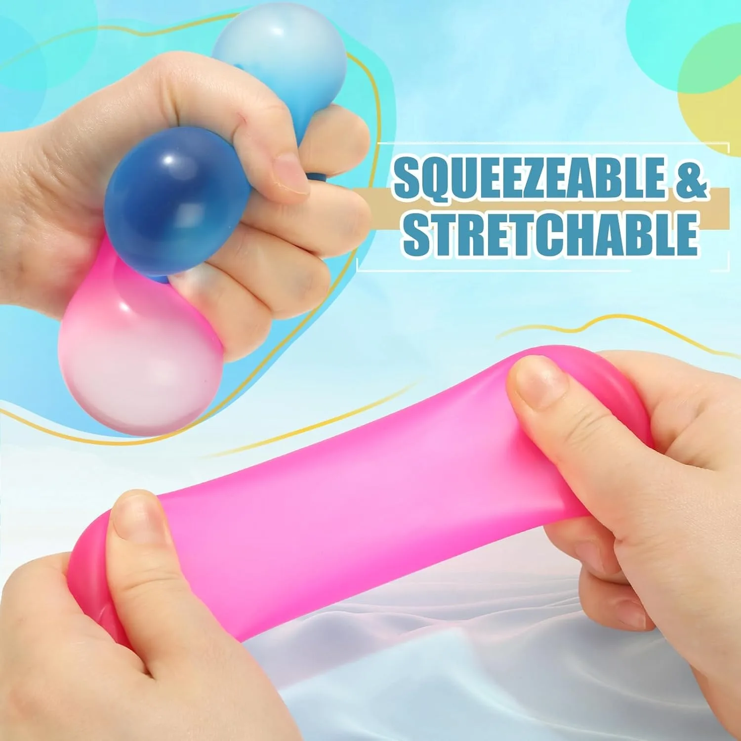 كرات الإجهاد هلام الذاكرة هلام السكر شغل كبير اسفنجي تململ لعبة للأطفال الكبار عالية الكثافة ضغط كرات لتخفيف التوتر