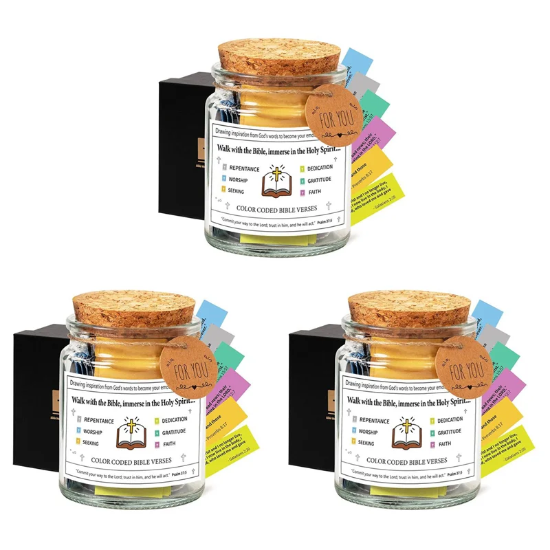 

VELIF-3X Bible Verses In A Jar,Read Me When Bible Verses Jar For Emotions And Feelings,With Coloring B