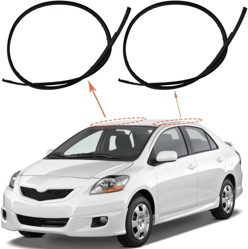 2pcs Left & Right For Toyota Yaris Sedan 2007 2008 2009 2010 2011 Roof Drip Moulding Trim Replace #75551-52160 75552-52140