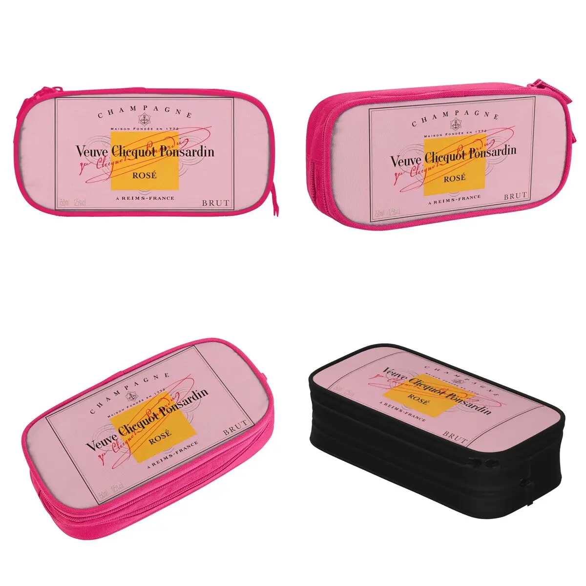 Champagne Pink Pencil Case New Veuves Clicquots Pen Bags Girl Boy Large Storage School Supplies Gifts Pencilcases