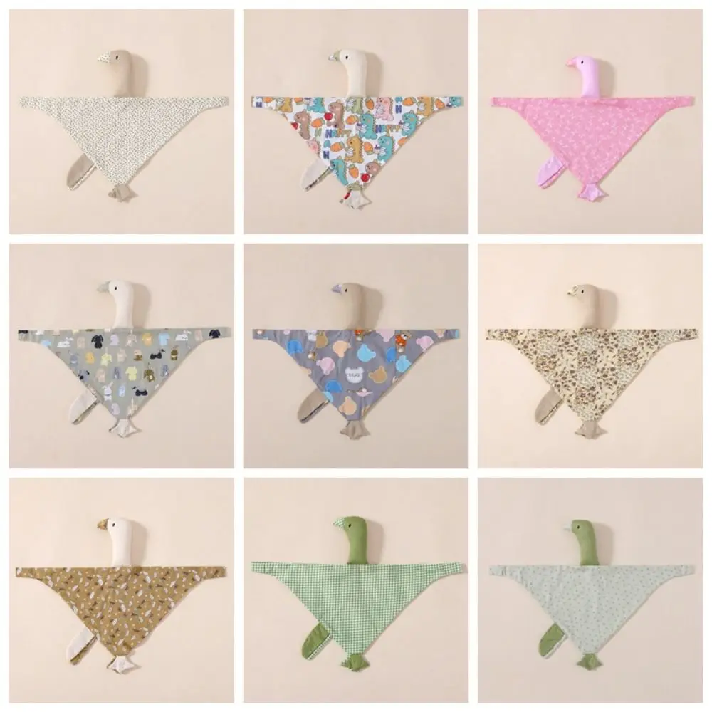 وسادة تهدئة للأطفال حديثي الولادة على شكل بطة من القطن الخالص، منشفة لعاب تفاعلية، زينة على شكل بطة، هدية عيد ميلاد