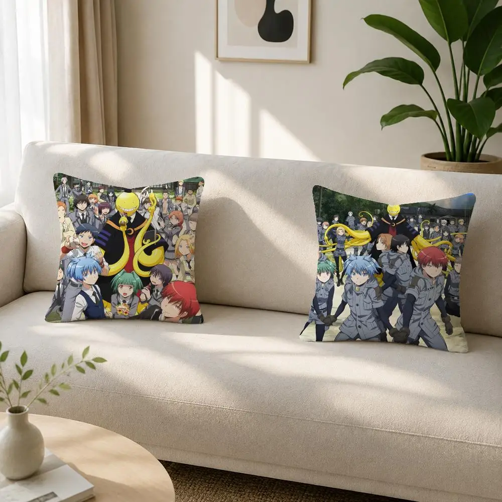 Anime Assassination Classroom Cushion Cover Soft Plush Cushion Covers Fluffy Throw Pillow Cases for Sofa Bedroom Home Decor
