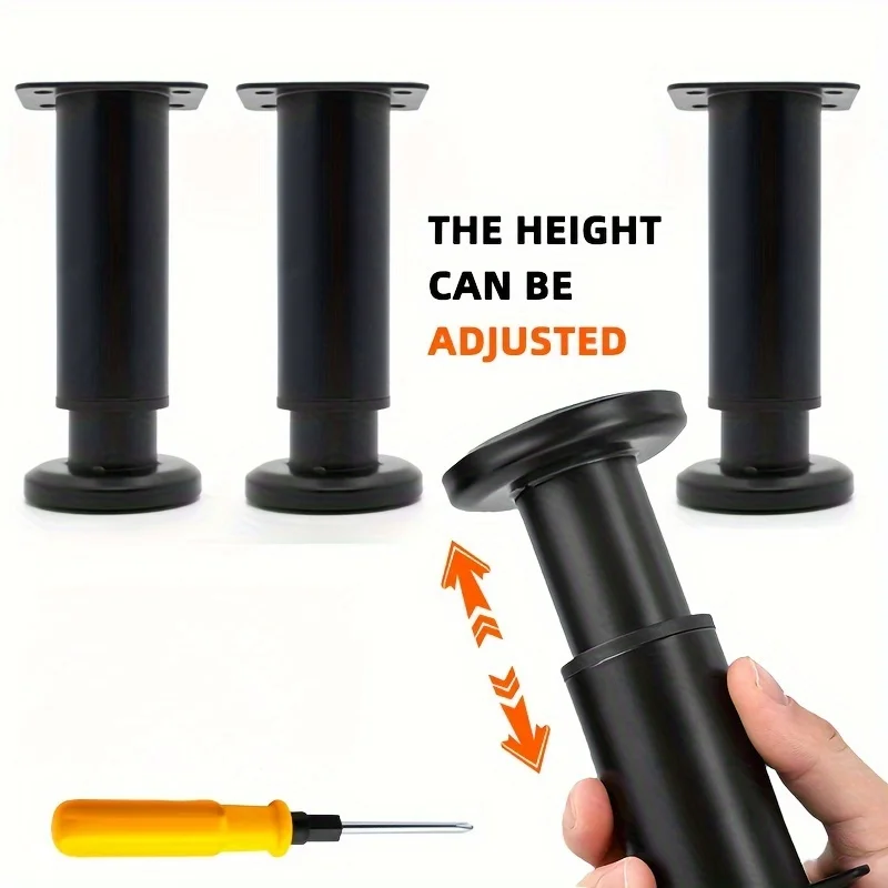 Gambe per mobili regolabili in metallo da 4 pezzi con personalizzazione in altezza: ideali per armadi, divani e altro ancora