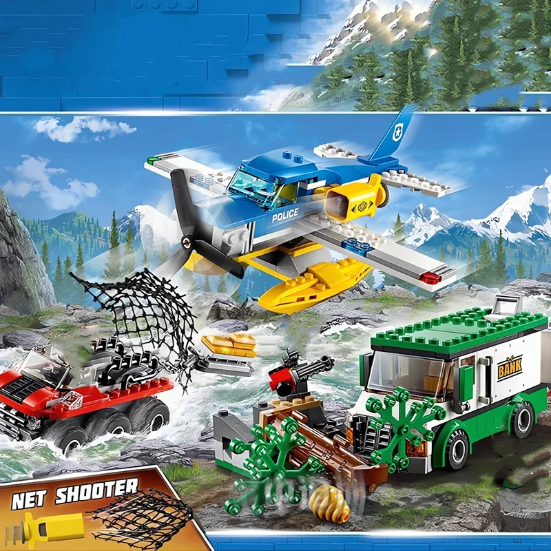 City building blocks, mountain rivers, mountain streams, intercepting and hunting police helicopters, assembling toys, gifts