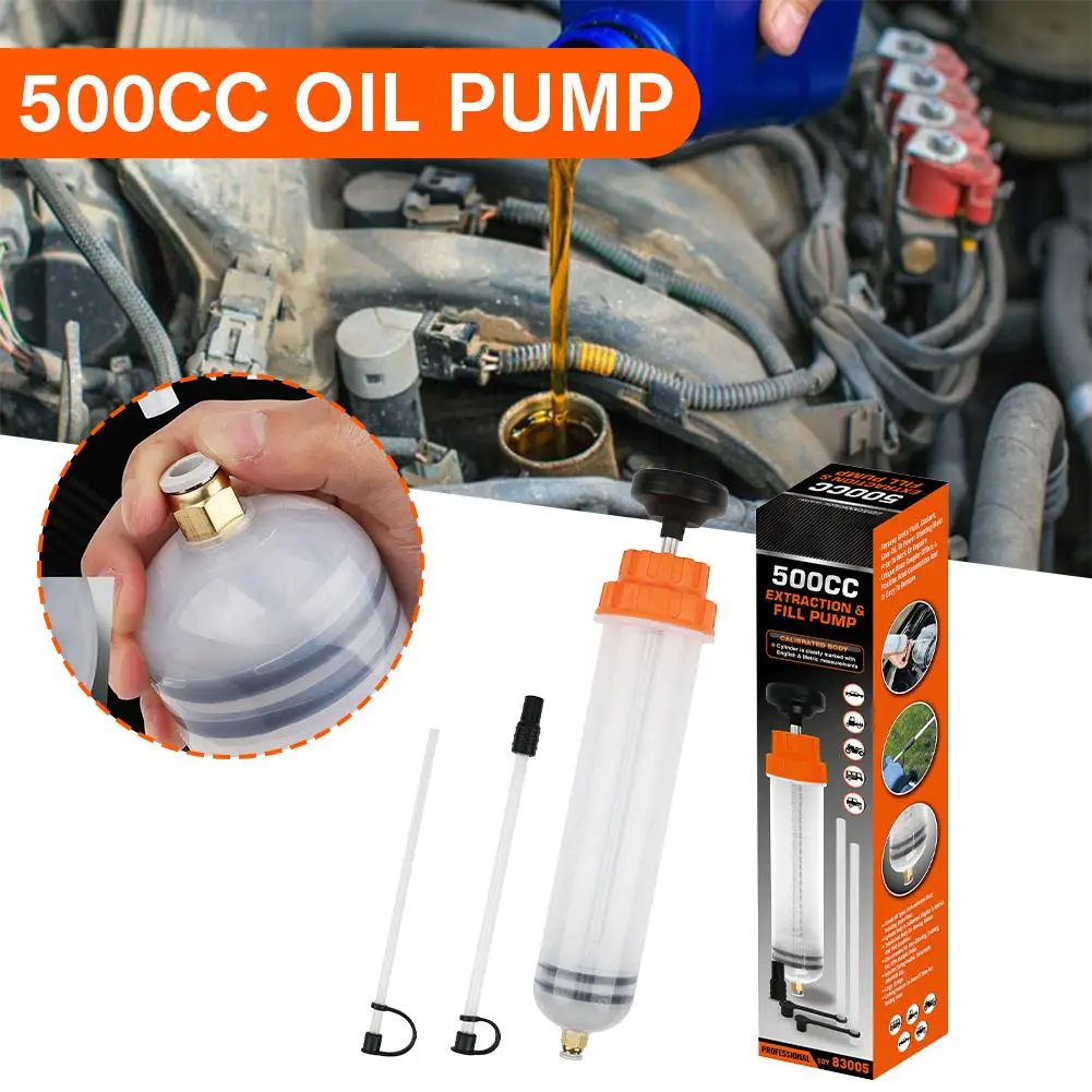 

500cc Car Oil Fluid Extractor Pump Brake Fluid Pump Fluid Suction Brake & Filler Extractor Fluid Manual Pump Oil Fuel K3Q9