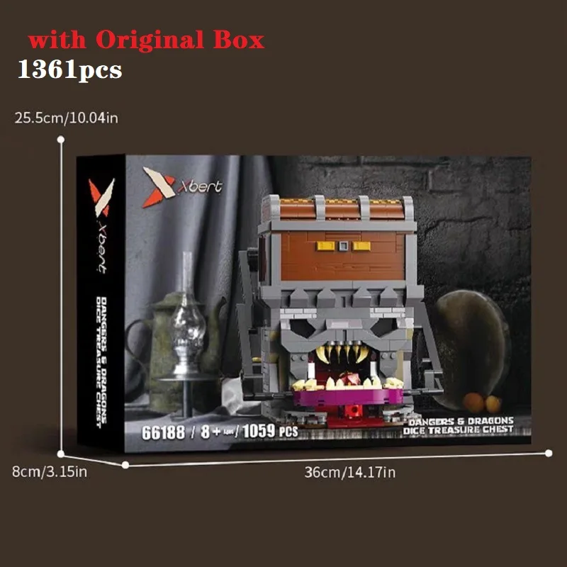 

With Original BOX Dragon and Dungeon Series Monster Voice Treasure Box Assembly Building Blocks Christmas Toy Model
