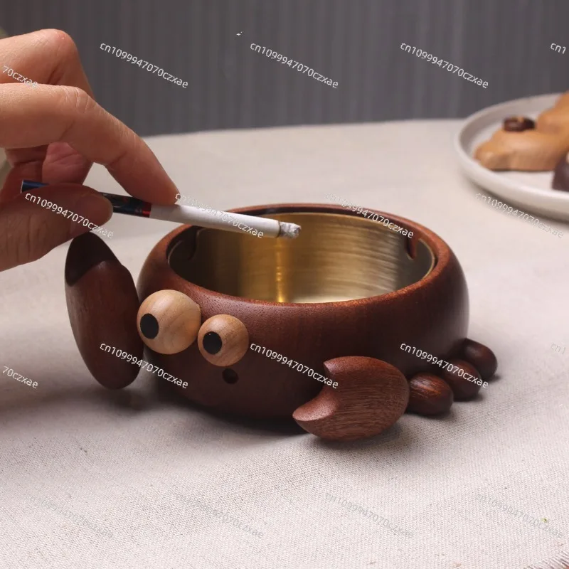 

Crab Ashtray, Jewelry Storage Box, Cute Creative Solid Wood for Boyfriend, Solid Wood Ornament