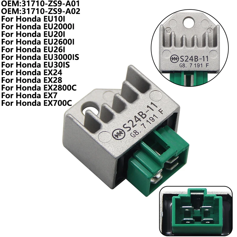 

Voltage Regulator Rectifier For Honda EU10I EU2000I EU20I EU2600I EU26I EU3000IS EU30IS EX24 EX28 EX2800C EX700C 31710-ZS9-A02