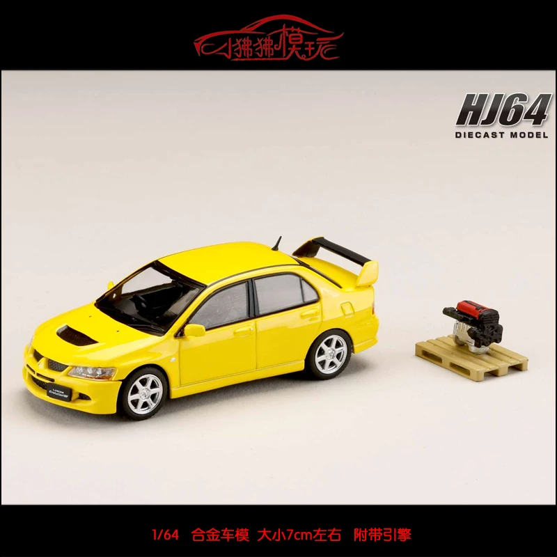 Hobby JAPÃO-Modelo de carro de liga fundida com motor Display Collection, 1:64 LANCER GSR EVOLUTION VII VIII IX