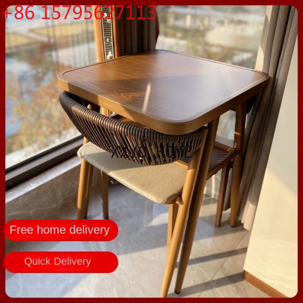 Purple Leaf Balcony Small Table and Chair Minimalist Vine Chair Three piece Combination Small House Type Leisure Internet Celebr