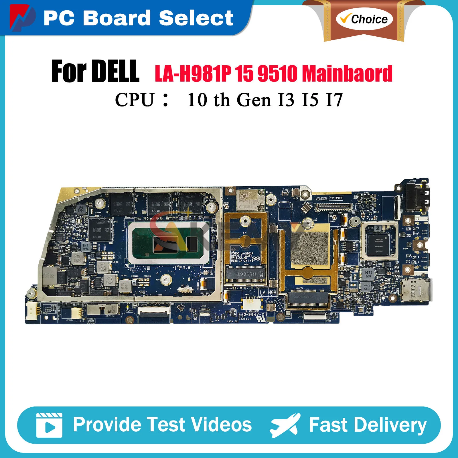 

Материнская плата для ноутбука Dell Latitude 9510 FDB50 LA-H981P с процессором I5 I7, оперативная память 8 ГБ/16 ГБ 0X20H5 097KR9 0X1G65 протестирована нормально