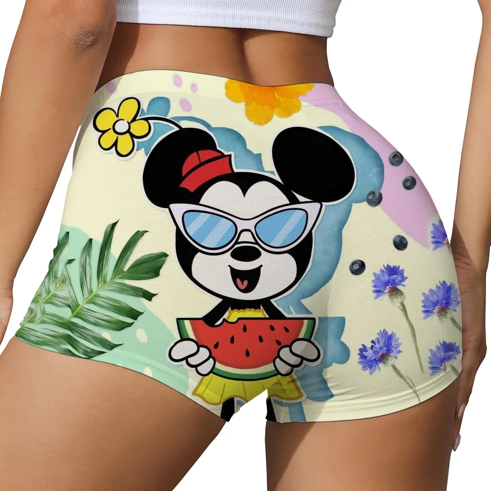 Pantaloncini da yoga da donna corti Topolino Minnie a pois con motivo a fiocco Pantaloni da palestra per motociclisti da pallavolo
