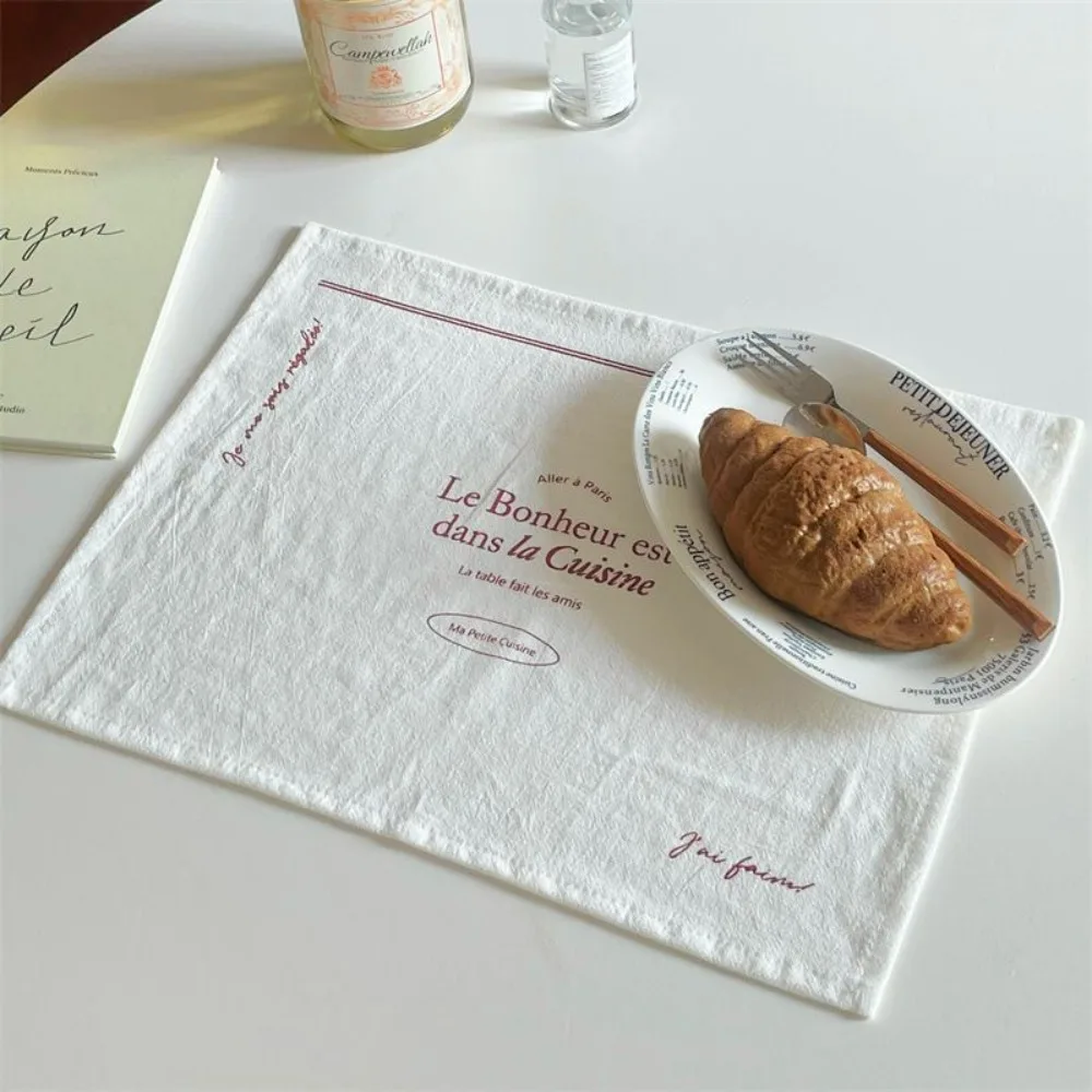 New Soft Printed Placemats Cotton French photo background cloth Square Cup Mat Table Decor