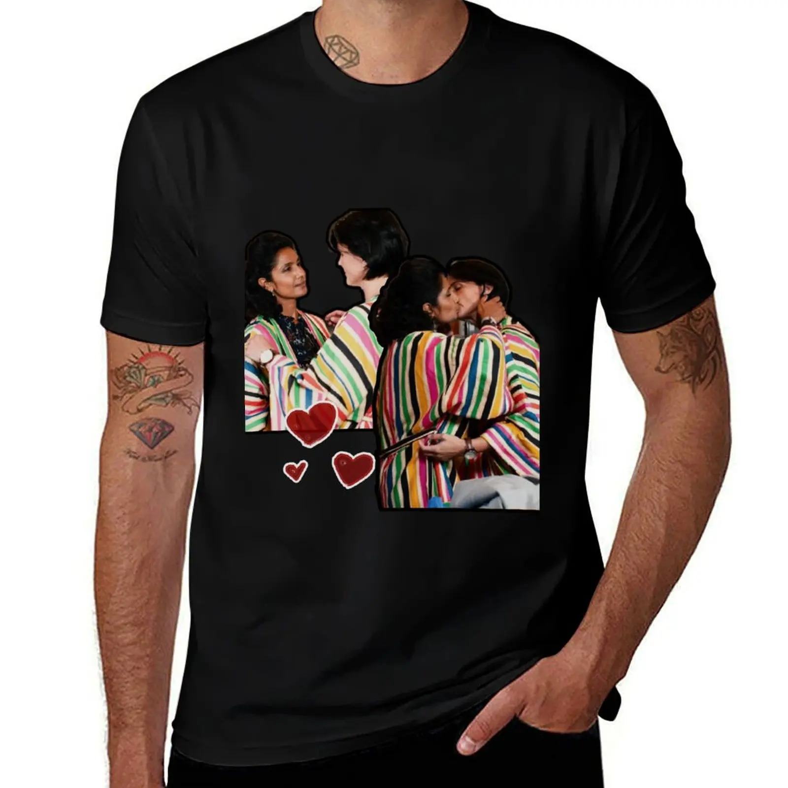 Rainbow Robe sukeve T-Shirt Plus Size Gym Sports T-Shirt