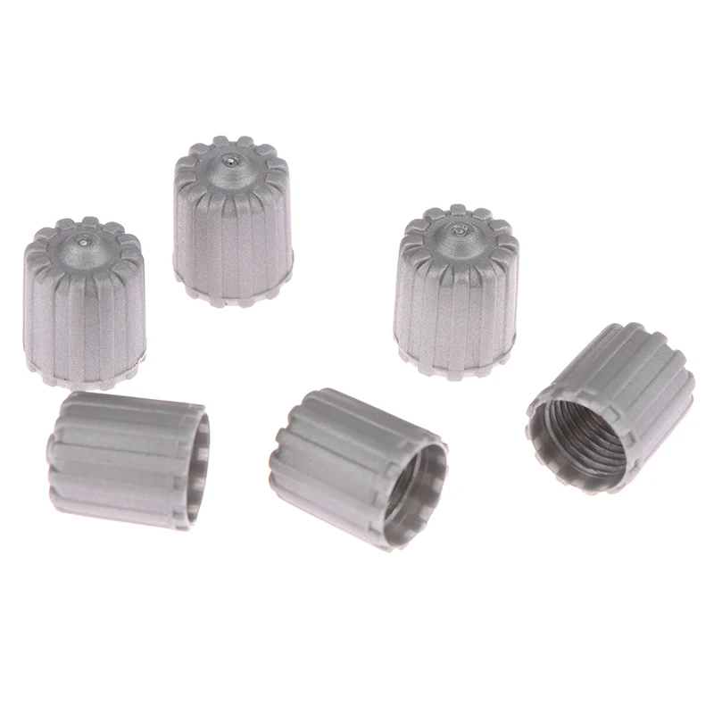 10 Pcs Car Tire Valve Stem Caps Nylon Tyre Air Port Dust Covers W/ Gasket Gray Accessories for Auto Bike