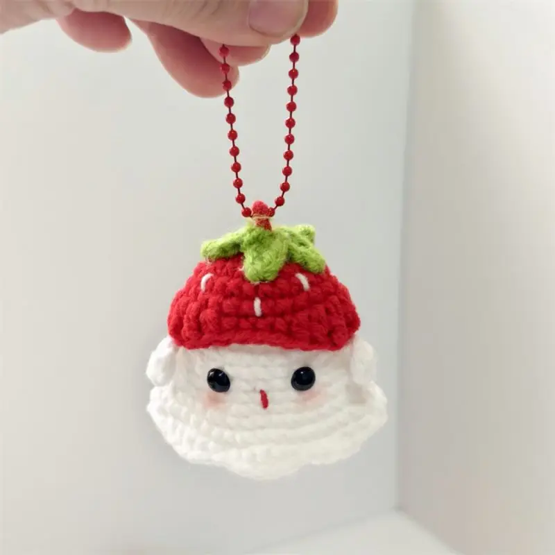 Creative Cross-dressing Ghost Doll Keychains Cute Knitting Small Ghost Crochet Keyrings Kawaii White Elf Keyring Bag Pendat 2024