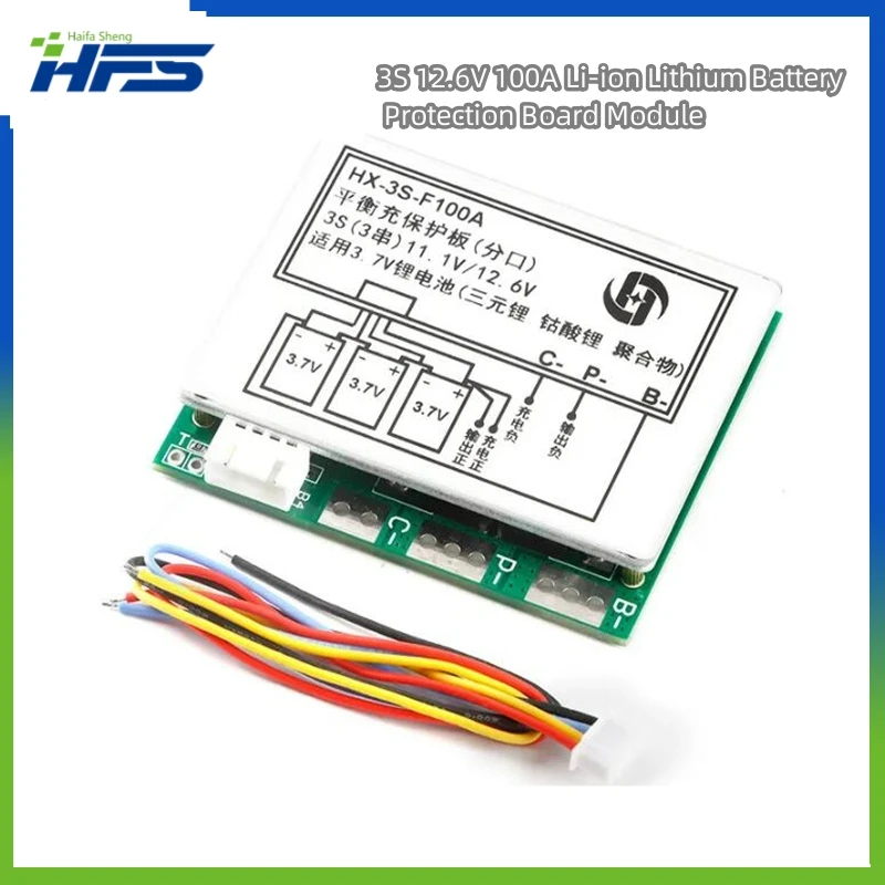 

3S 12.6V 100A Li-ion Lithium Battery Protection Board Module 3 Cells 11.1V Polymer Balance Function Charge Module PCB BMS