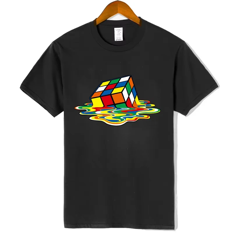 Summer Men's T-shirt High Quality 100% Cotton Magic Square Printing O-neck For Men Tees Casual Cool Hip Hop Short Sleeved Tops