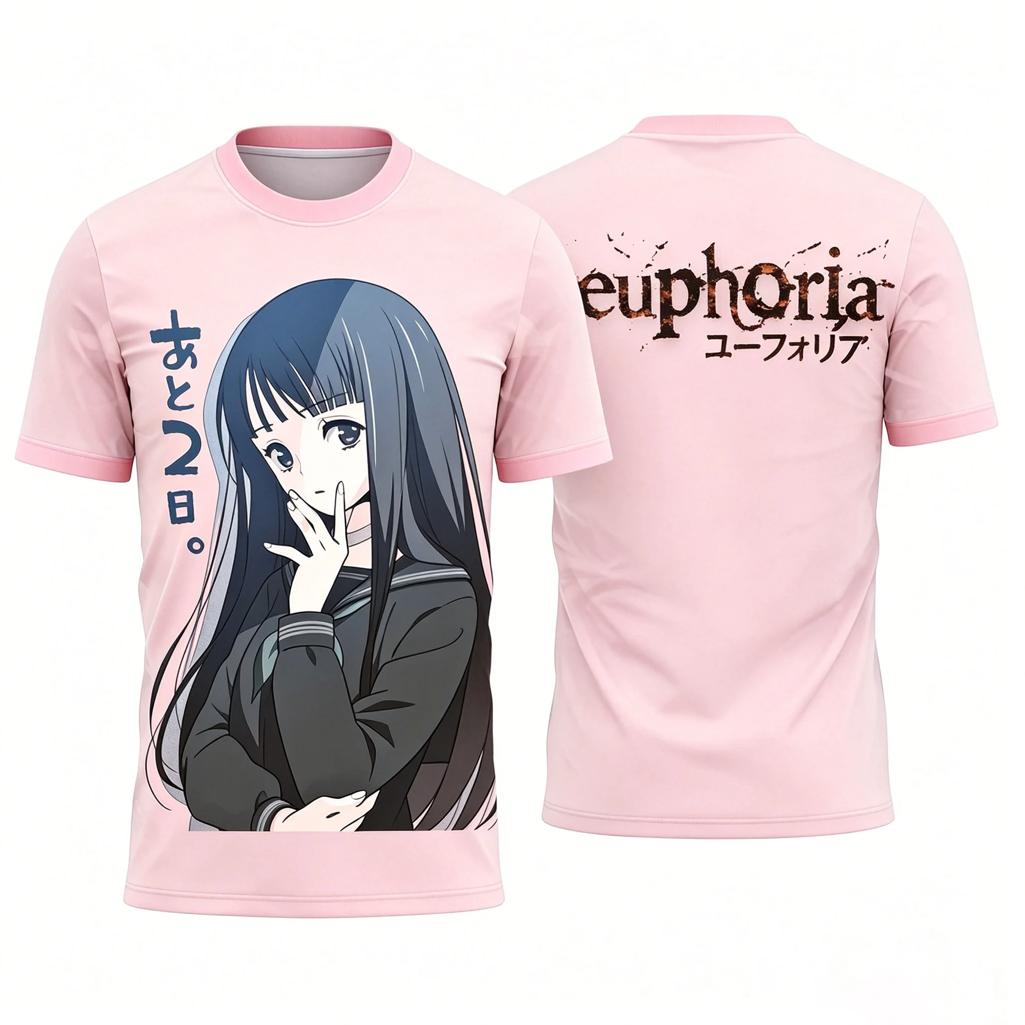 T-shirt graphique d'anime japonais Euphoria, T-shirt de jeu à thème, T-shirt d'été décontracté pour hommes, T-shirt pour enfants, T-shirts Y2k pour femmes ﻿