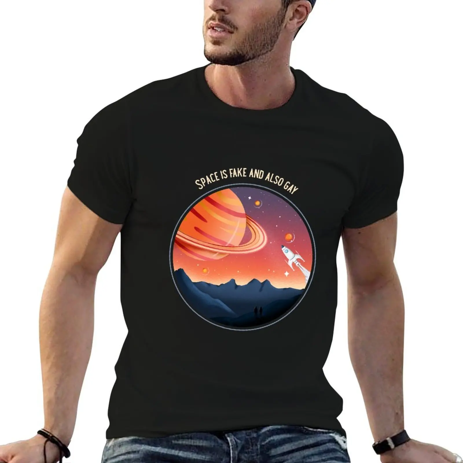 Space is Fake T-Shirt man t shirt designer t shirt man designer T-Shirt