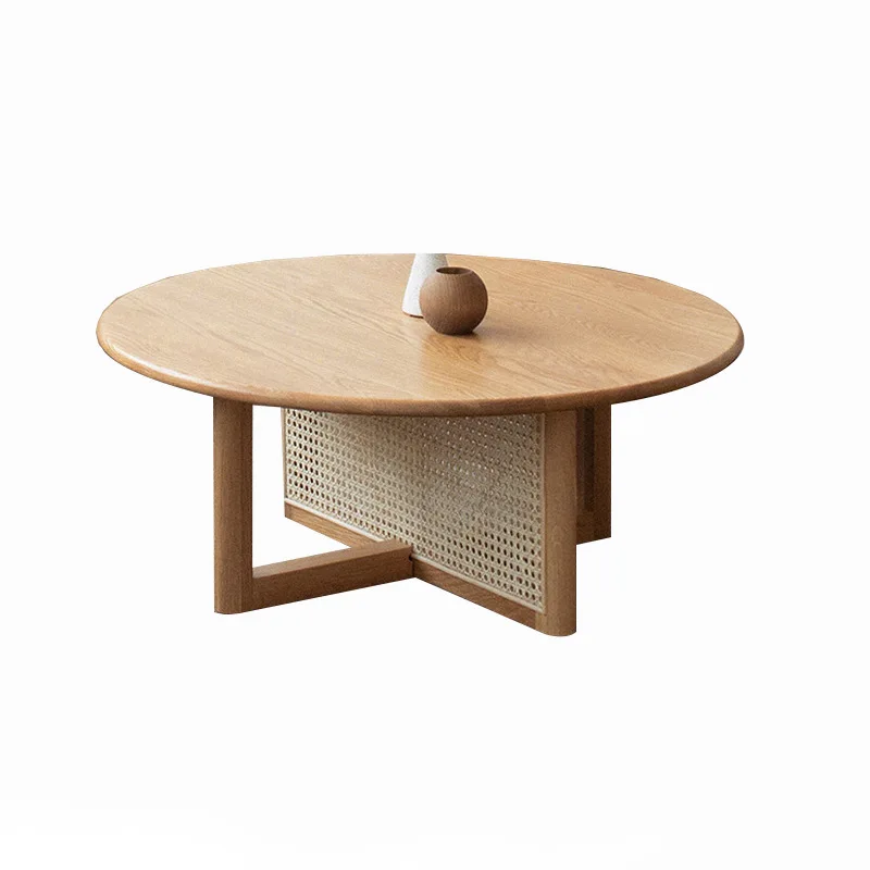 

Small apartment living room round bed and breakfast rattan coffee table