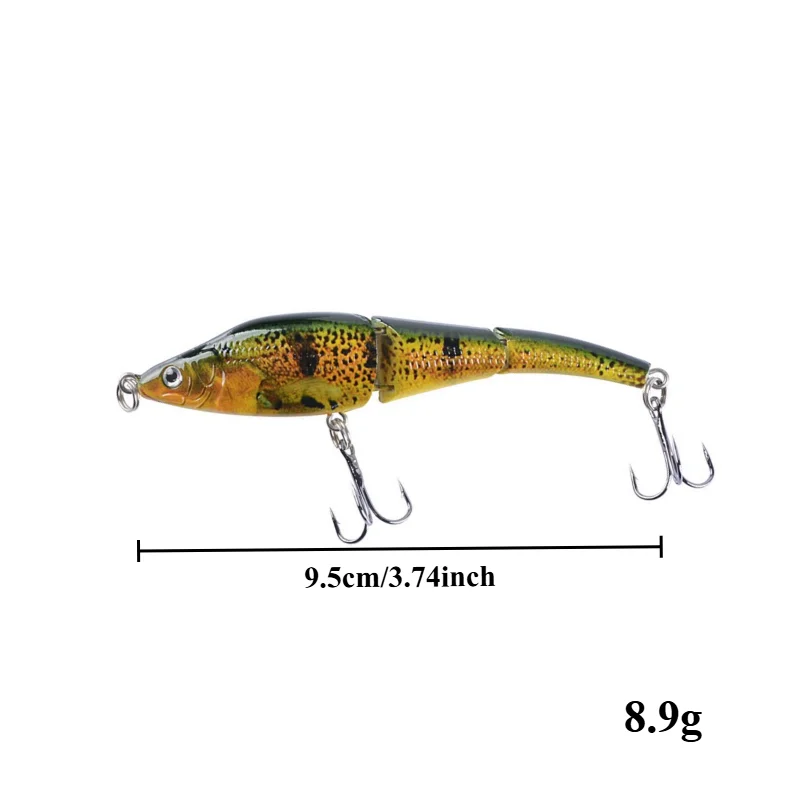 BILLINGS 1pcs  All-Depth Bionic Multi-Segment Plastic Lure 9.5cm/8.9g Color-Painted Classic VIB Lure Fishing Accessories Tackle