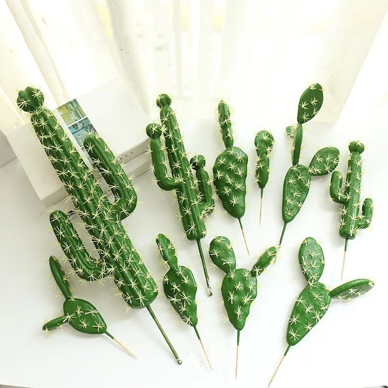 Artificial Succulents Plant Garden Miniature Fake Cactus Diy Home Floral Decoration Office Garden Decorative Plant 12pc/lot