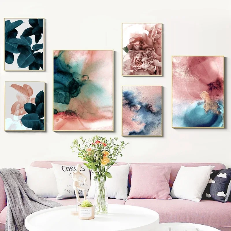 Wall Pictures For Living Room Leaf Cuadros Picture Nordic Poster Floral Wall Art Canvas Painting Botanical Posters And