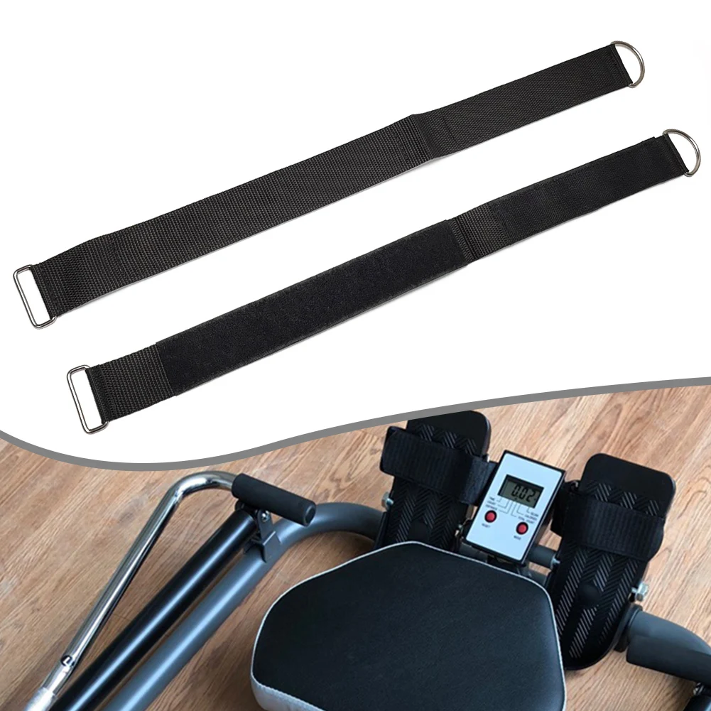 2pcs Rowing Machine Foot Strap 50x5cm Nylon Pedals Woven Strap Elliptical Machine Pedal Leg Straps Accessories